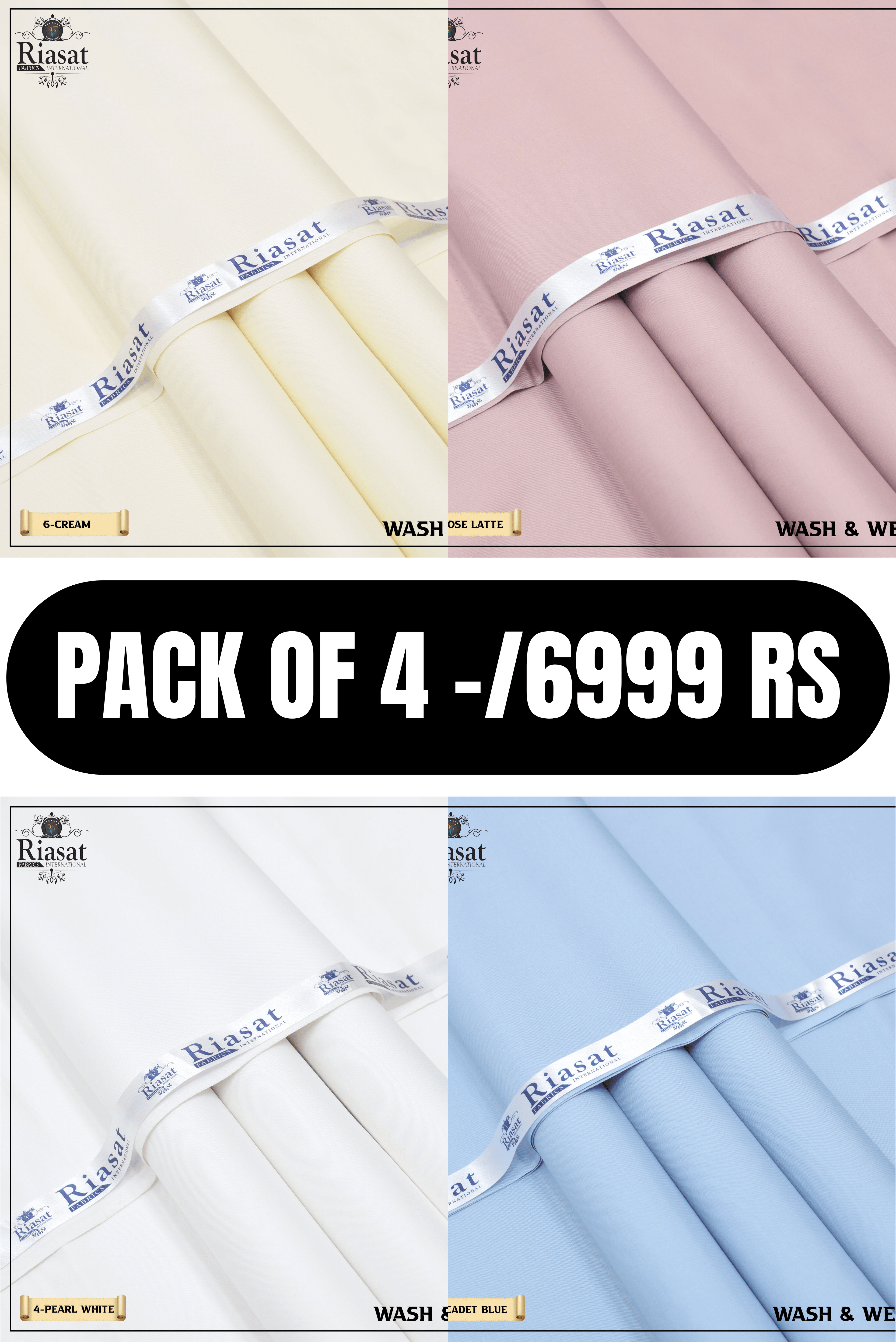 SPECIAL BOSKI PACK OF 4 BY RIASAT FABRICS